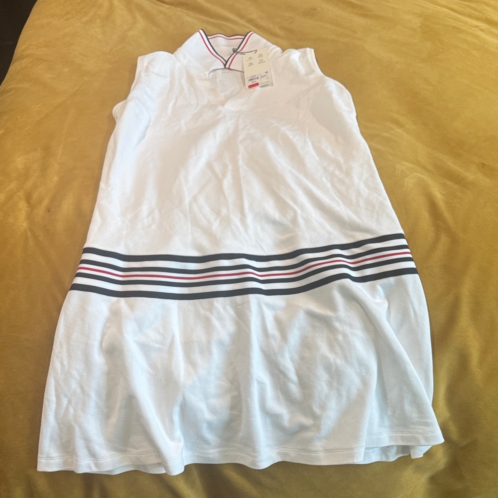 Walter Hagen White Mini Dress with Striped Detail